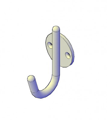 3D CAD Block of a Single Coat Hook CADBlocksfree Thousands of free