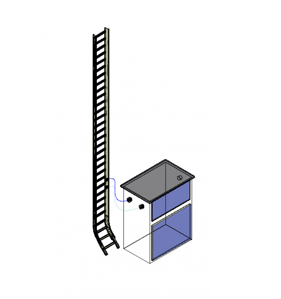 Transformer to cable tray connection 3D CAD block