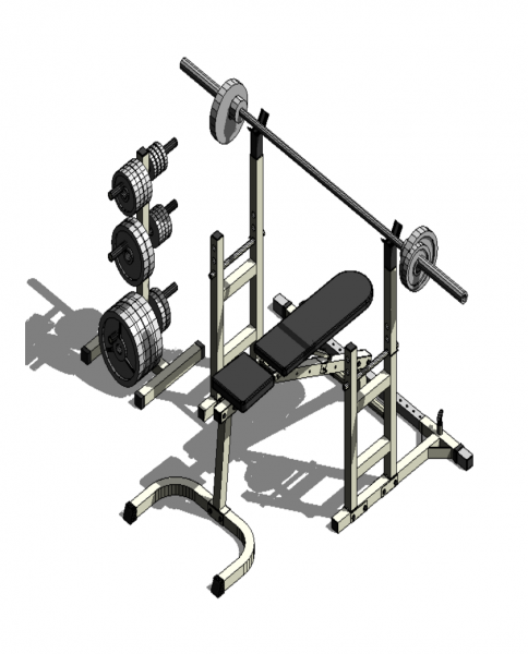 Bench Press weights bench revit family