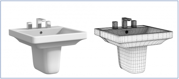 Diseño de cuenca semi pedestal modelo 3ds max