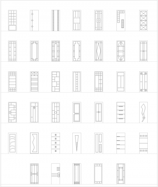 Modern front doors elevations CAD collection 2 dwg | Thousands of free ...