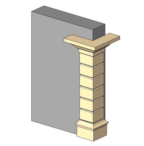 Quoining with fancy profile top bottom Revit Family