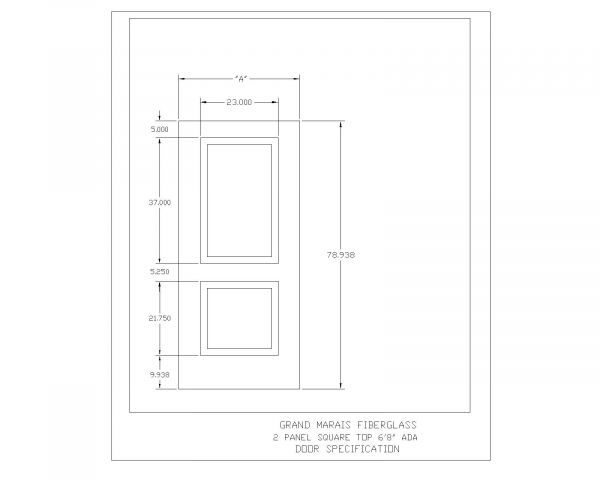 Aluminum Fiberglass 2 Panel Square Door Specification