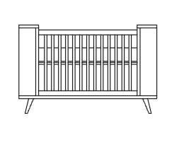 Dessin De L Elevation Du Lit De Bebe Cad Blocks Free