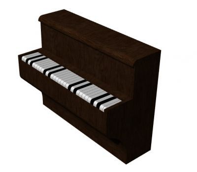 modern designed simple baby grand piano 3d model .3dm format