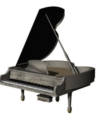 large simple designed baby grand piano 3d model .3dm format | Thousands
