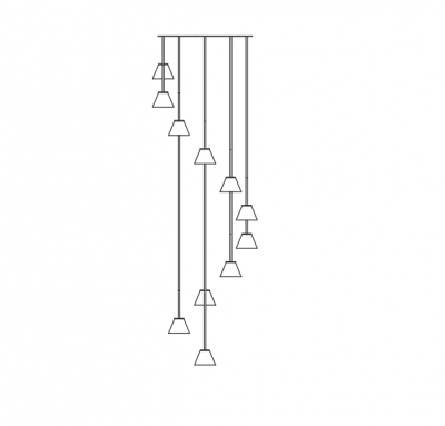 modern aesthetic desigend Chandelier 2d model .dwg fromat Thousands