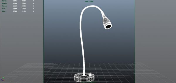 Luz flexível da mesa modelo 3D Max