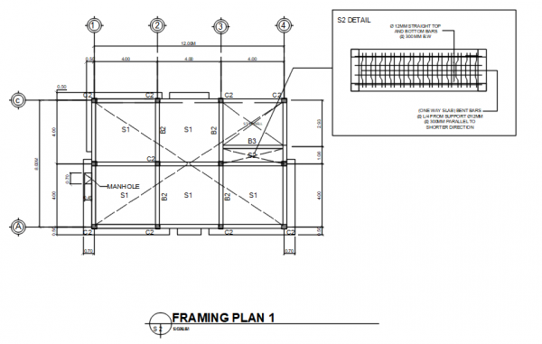 AutoCAD download Framing Plan 1 DWG Drawing