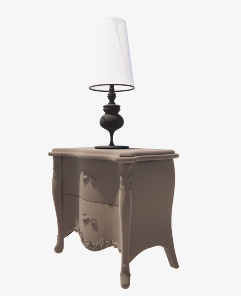 Neoclassic bedside cabinet and lamp revit family