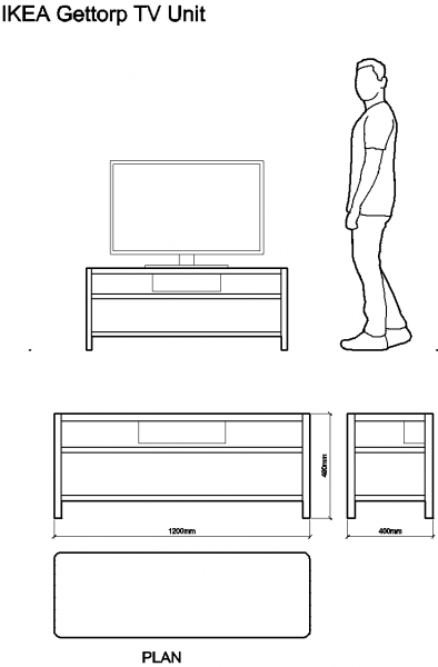 AutoCAD download IKEA Gettorp TV Unit DWG Drawing | Thousands of free ...