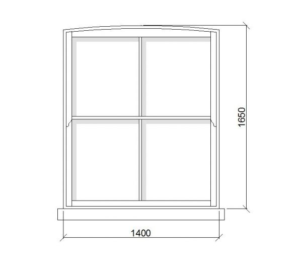 Victorian Schiebefenster 1400W x 1650H