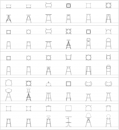 Bar Stools CAD collection DWG