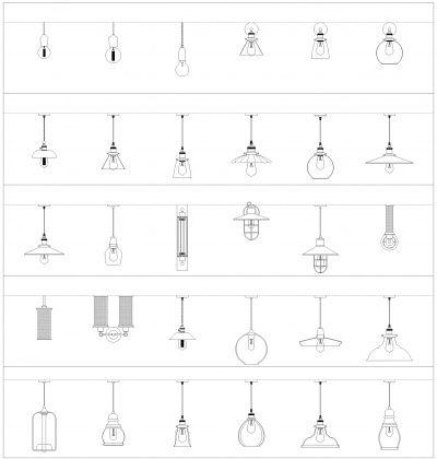 Edison Lights CAD collection dwg