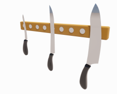 Wood Magnetic Knife Strip revit family