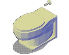 Back to Wall Toilet 01 3D DWG block