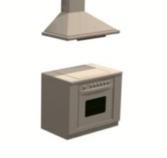 Oven range with extractor 3ds max model 