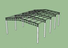 COMERCIAL WAREHOUSE STEEL STRUCTURE-SKETCHUP-3D