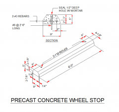 Pre-cast concrete wheel stop