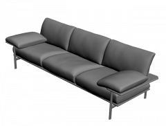 Modernes 3-Sitzer-Sofa 3D Max Block