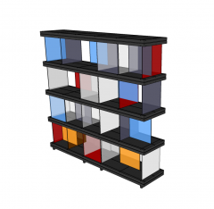 Colourful modular shelving sketchup model