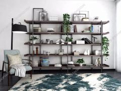 Living room wooden shelves 3ds max