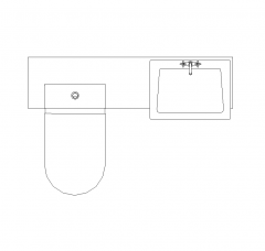 Basin and toilet vanity unit CAD block
