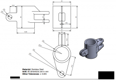 Inventor 2D CAD drawing of a Bored Cylindrical Part