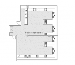 Home economics classroom design DWG CAD layout