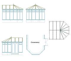 Conservatory design DWG CAD drawing