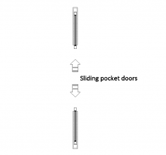 Sliding pocket doors plan DWG