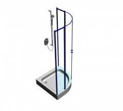 Corner shower unit 3DS Max model