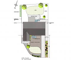 Plan d&#39;aménagement paysager bungalow dwg