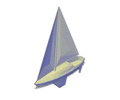 帆船の3 d dwgモデル