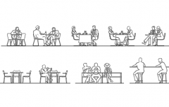   seated people dwg