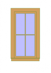 Casement Window 2x2 with Trim Revit Family