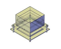 Square Ceiling Light 3D CAD dwg