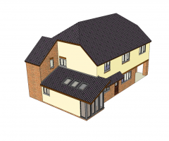 Extensión casa moderna modelo de SketchUp