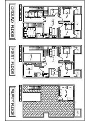 Download this residential house plan of dimension 27'9"x49'6" available in Autocad version 2017.