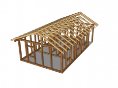 Timber frame structure Sketchup model