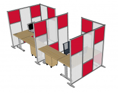 Modern office cubicles Sketchup model 