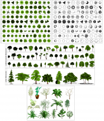 Pacchetto di raccolta di alberi 2D e 3D