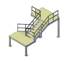Factory staircase 3d dwg 