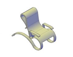 Cadeira contemporânea 3d dwg