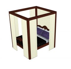 Modello di abbozzo del letto a baldacchino
