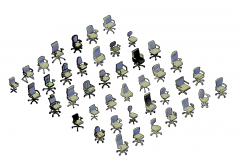 3D Office Chairs collection dwg