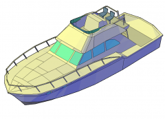 Small Yacht 3D CAD block 