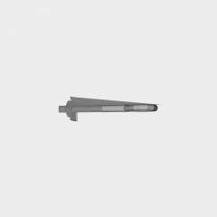 450mm Length Curved Metal Bolt Blender Drawing