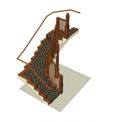 Double winder stairs Sketchup model