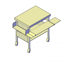Photocopier table 3D DWG model